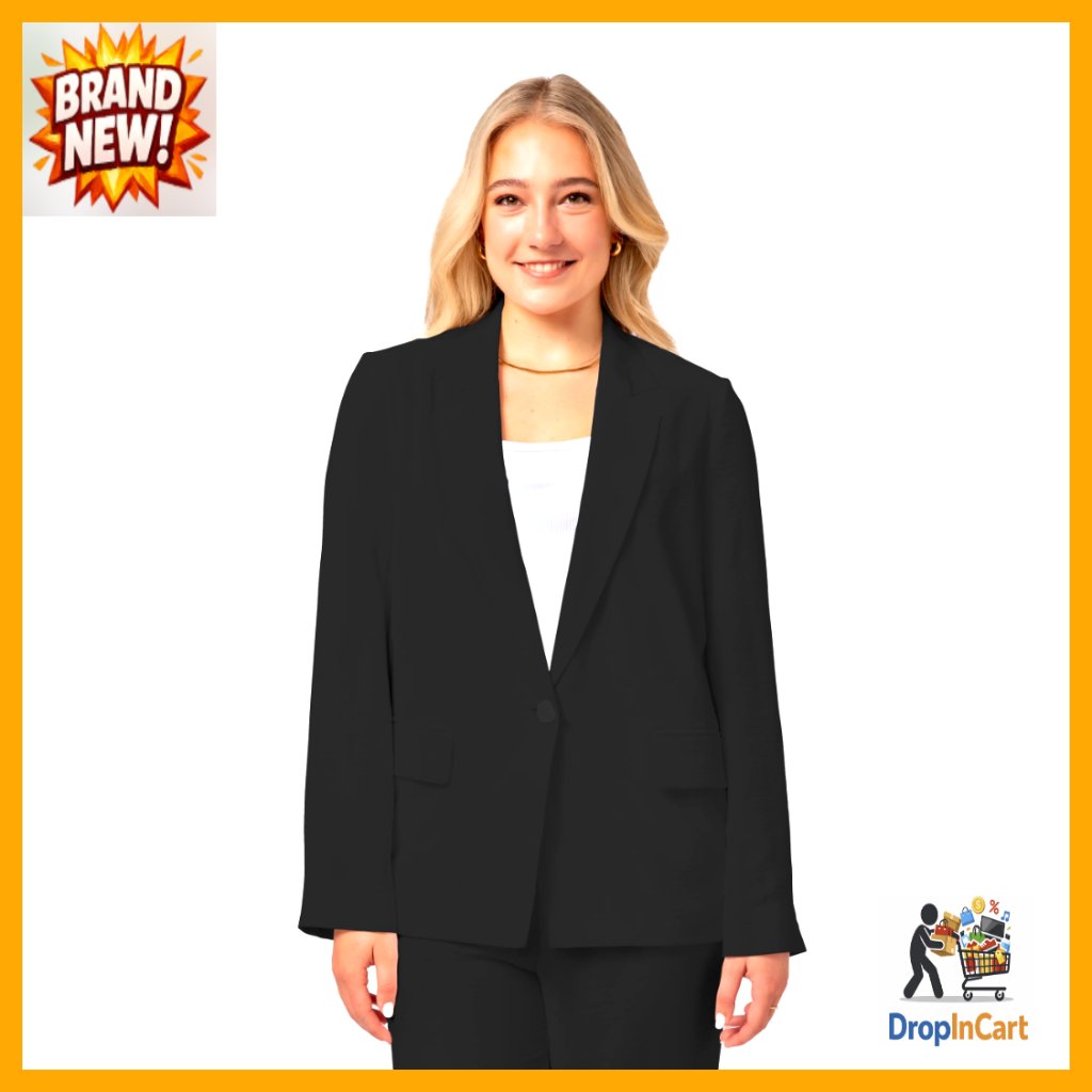 Travel Blazer Wrinkle Resistant Polyester Relaxed Fit Packable Professional